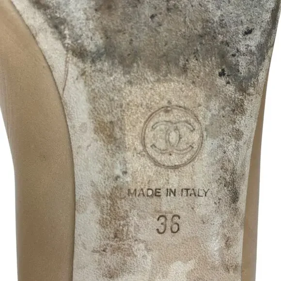 Chanel Interlocking CC Logo Chain Cap Toe Lambskin Ballerina Flat - Picture 11 of 16